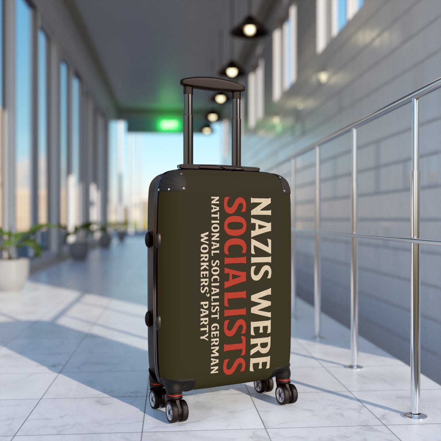 "Nazis were Socialists", Suitcase (Olive Drab Brown)