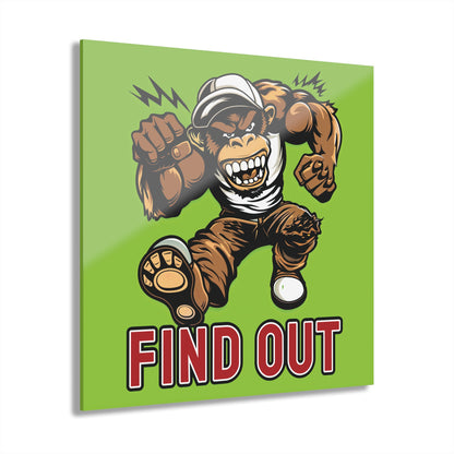 "Find Out", Acrylic Wall Prints (French Cleat Hanging) (Chartreuse Green)