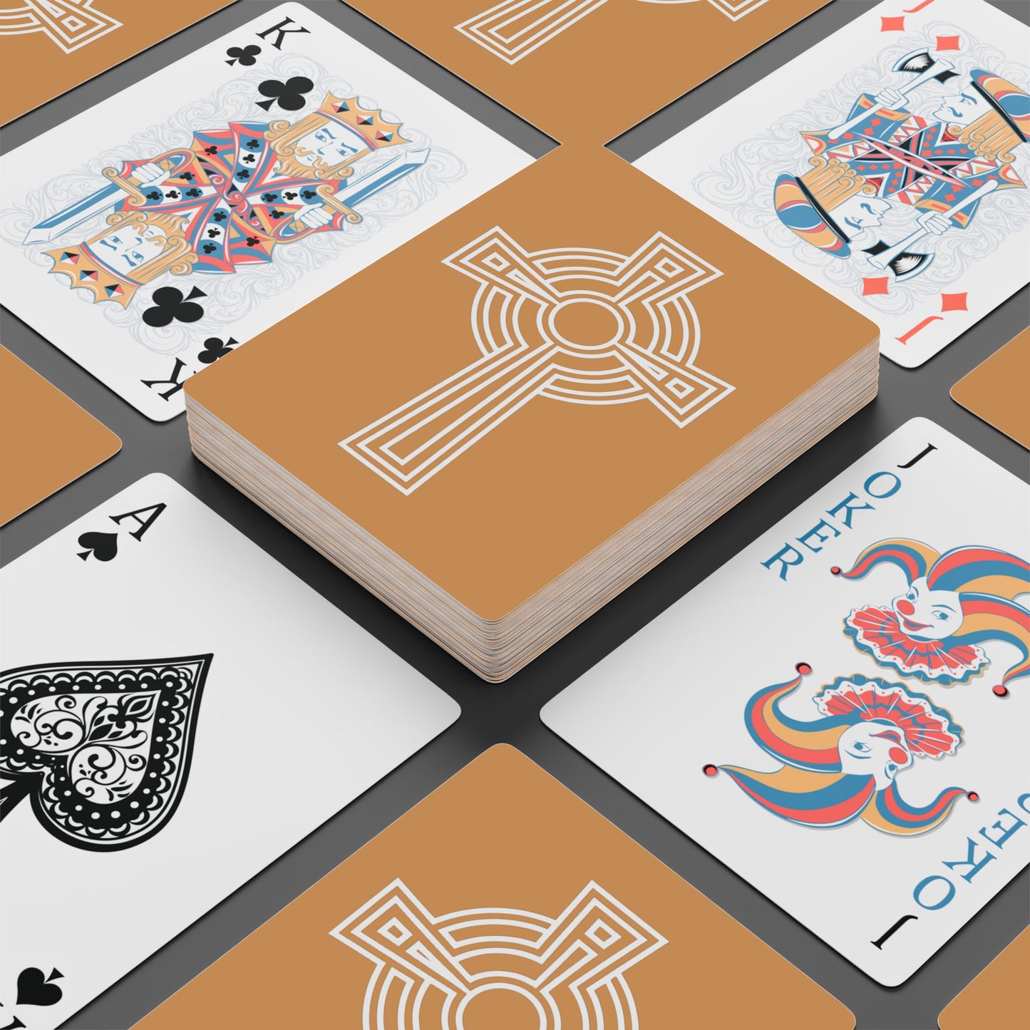 "A Simple High Cross", Christian Playing Cards (Camel Brown)