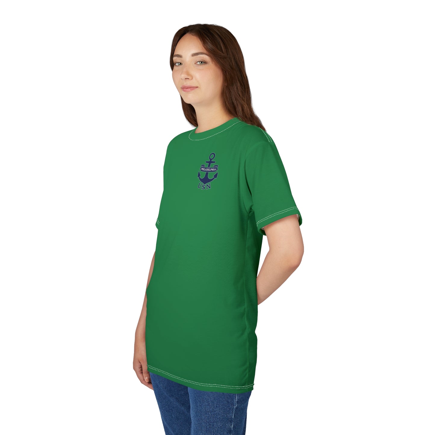 "USN Anchor", Unisex T-shirt (Bottle Glass)