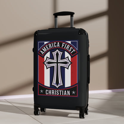 "America First Christian" Wall Art #11 Suitcases (Moonless Black)