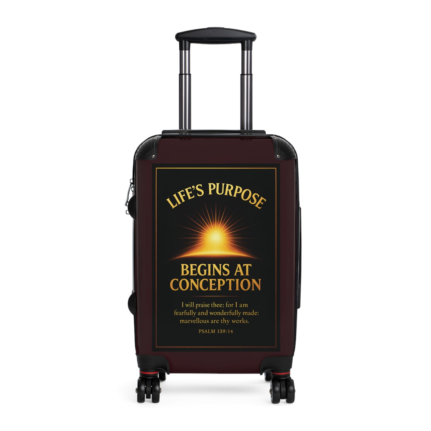 "Life's Purpose, Psalm 139:14", Suitcase (Fertile Fields Brown)