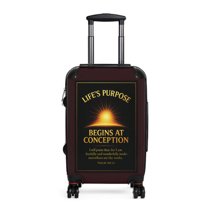 "Life's Purpose, Psalm 139:14", Suitcase (Fertile Fields Brown)