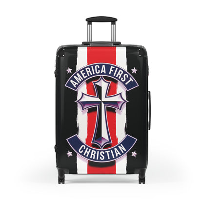 "America First Christian" Wall Art #02 Suitcases (Moonless Black)