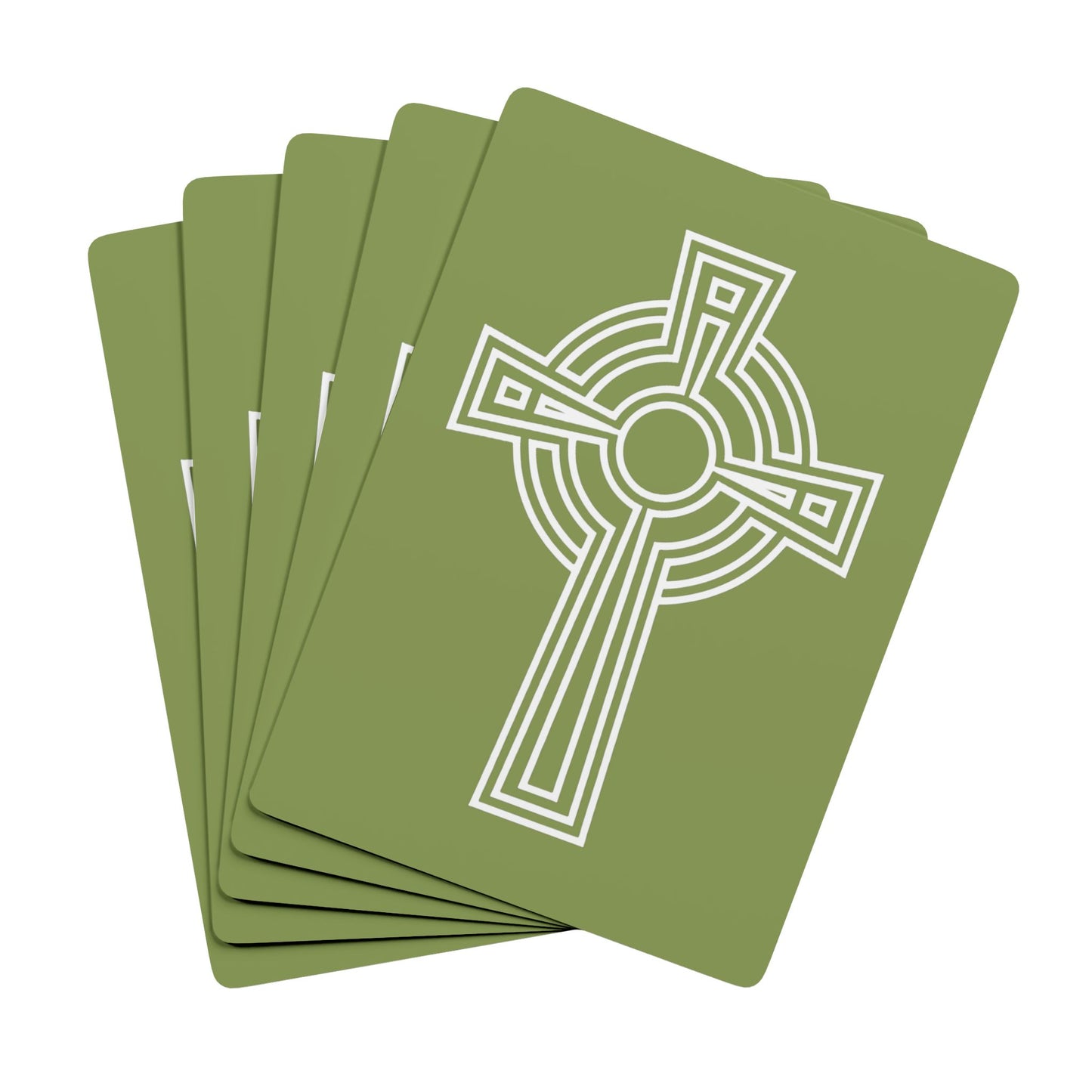 "A Simple High Cross", Christian Playing Cards (Zesty Apple Green)