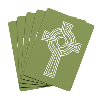 "A Simple High Cross", Christian Playing Cards (Zesty Apple Green)