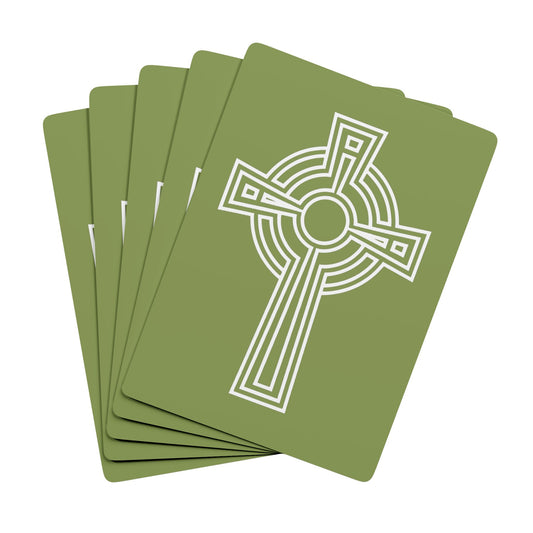 "A Simple High Cross", Christian Playing Cards (Zesty Apple Green)