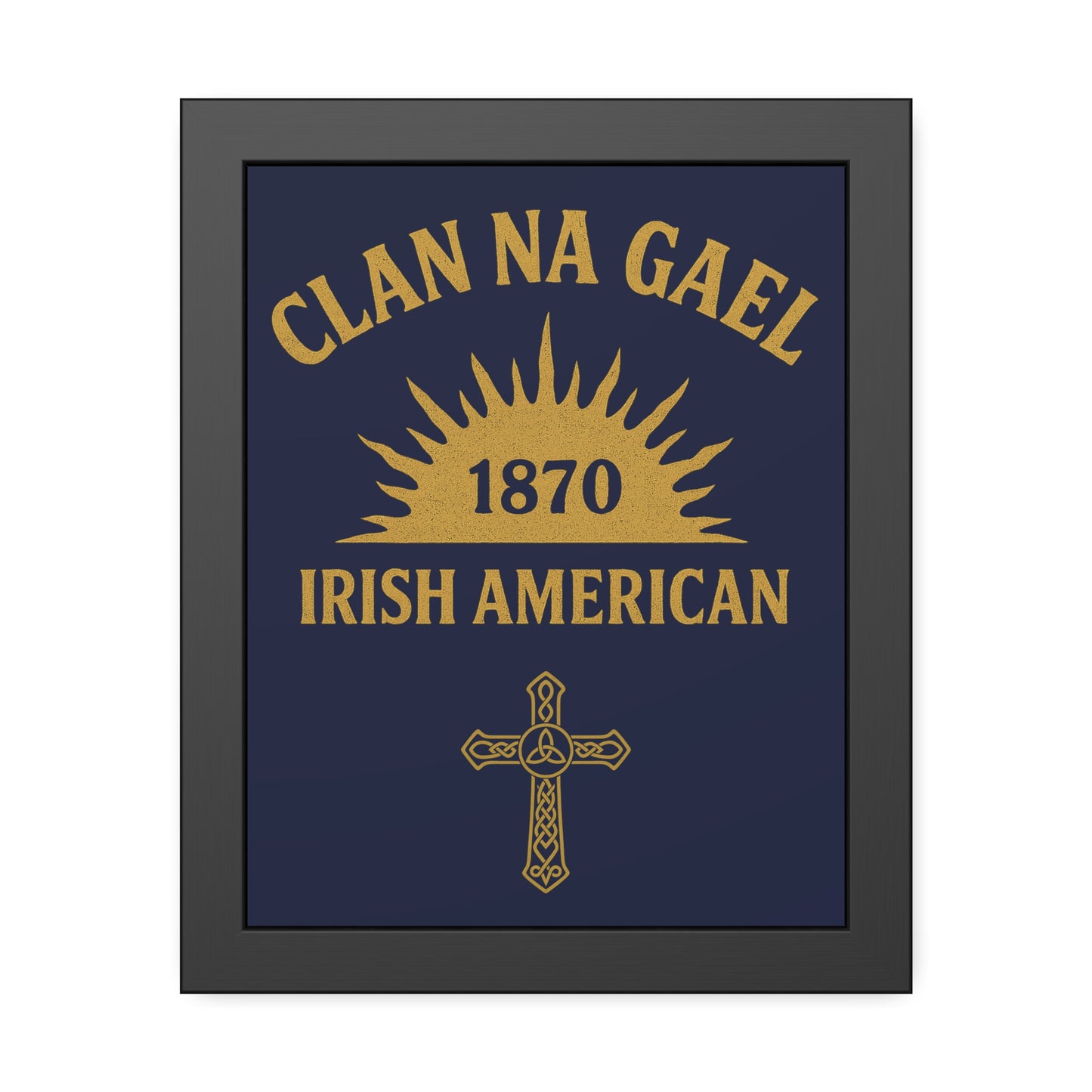 "Clan na Gael - Irish American", Framed Paper Poster (Mariana Blue)