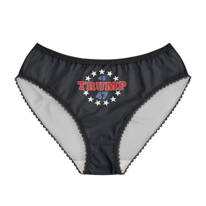 "Trump 45-47 Circle of Stars", Women's Briefs (Blackstone Blue)
