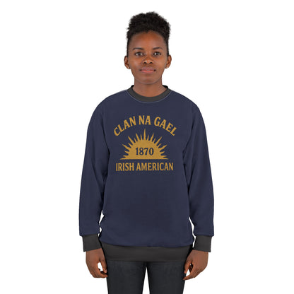"Clan na Gael - Irish American", Unisex Sweatshirt (Mariana Blue)