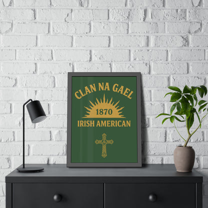 "Clan na Gael - Irish American", Framed Paper Poster (Brithemain Green)