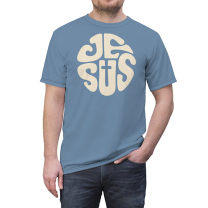 "Retro Jesus", Unisex T-shirt (Faded Denim)