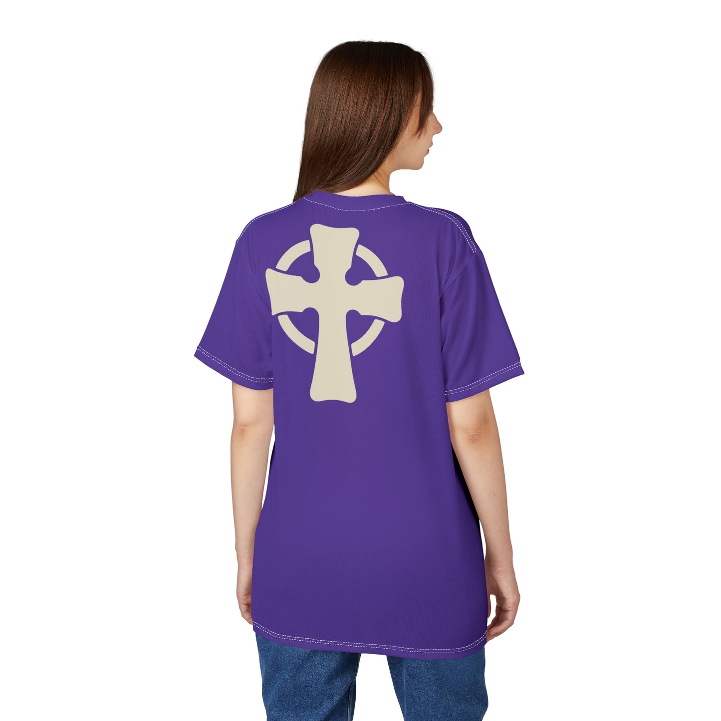 "Retro Jesus", Unisex T-shirt (Purple Heart)