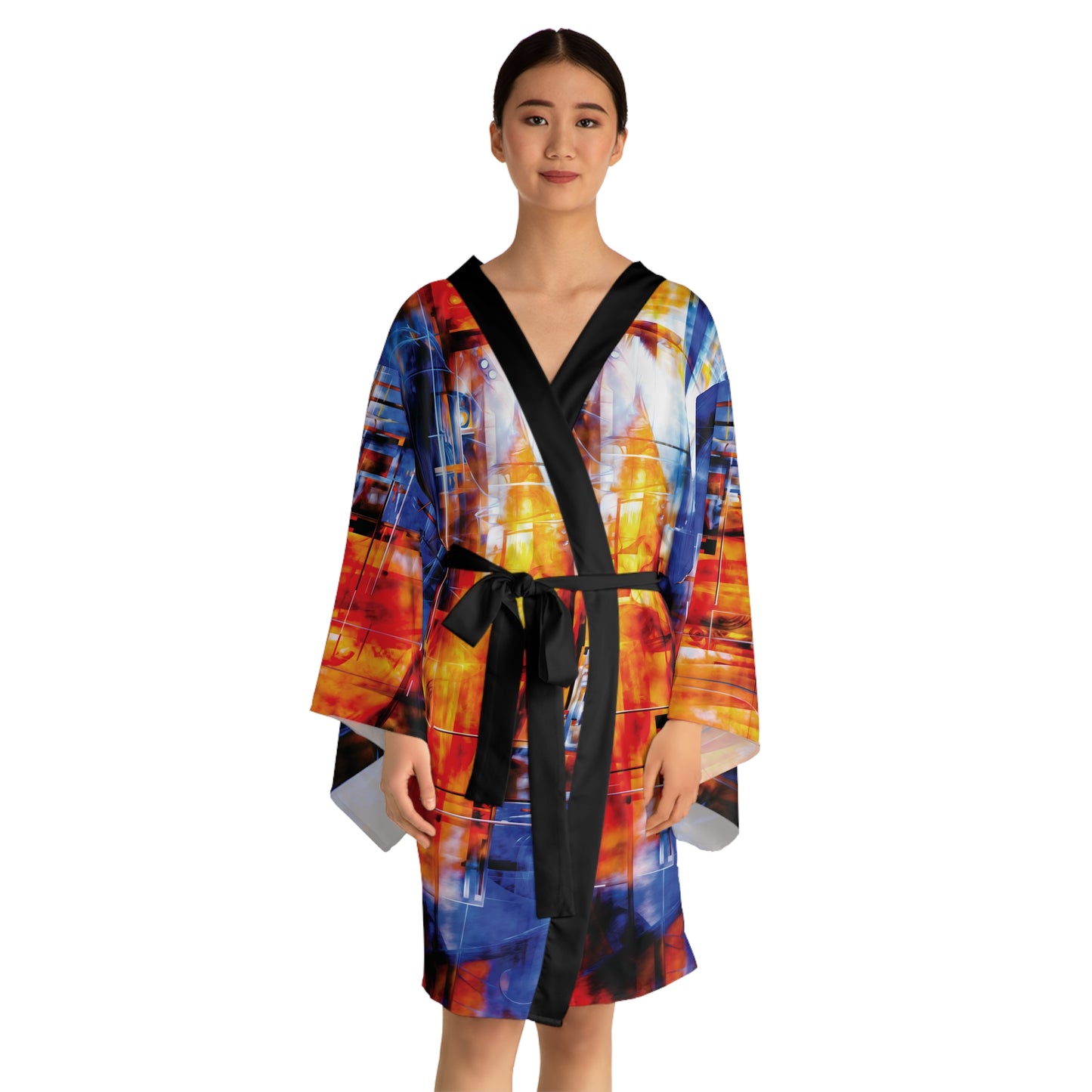 "Life's Forge - A Self Portrait", Long Sleeve Kimono Robe