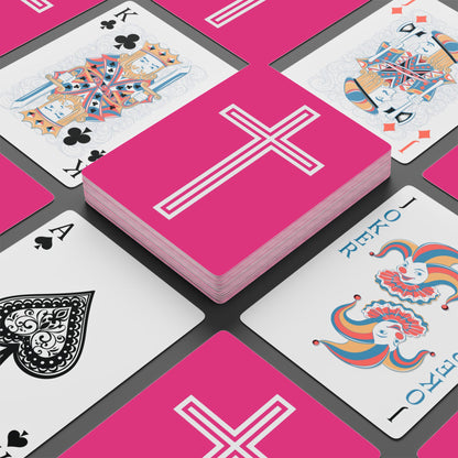 "A Simple Cross", Chrsitian Playing Cards (Knockout Pink)