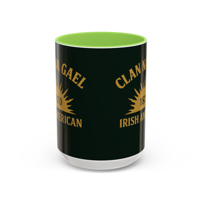 "Clan na Gael - Irish American", Colorful Mugs (11oz, 15oz) (Túath Green)
