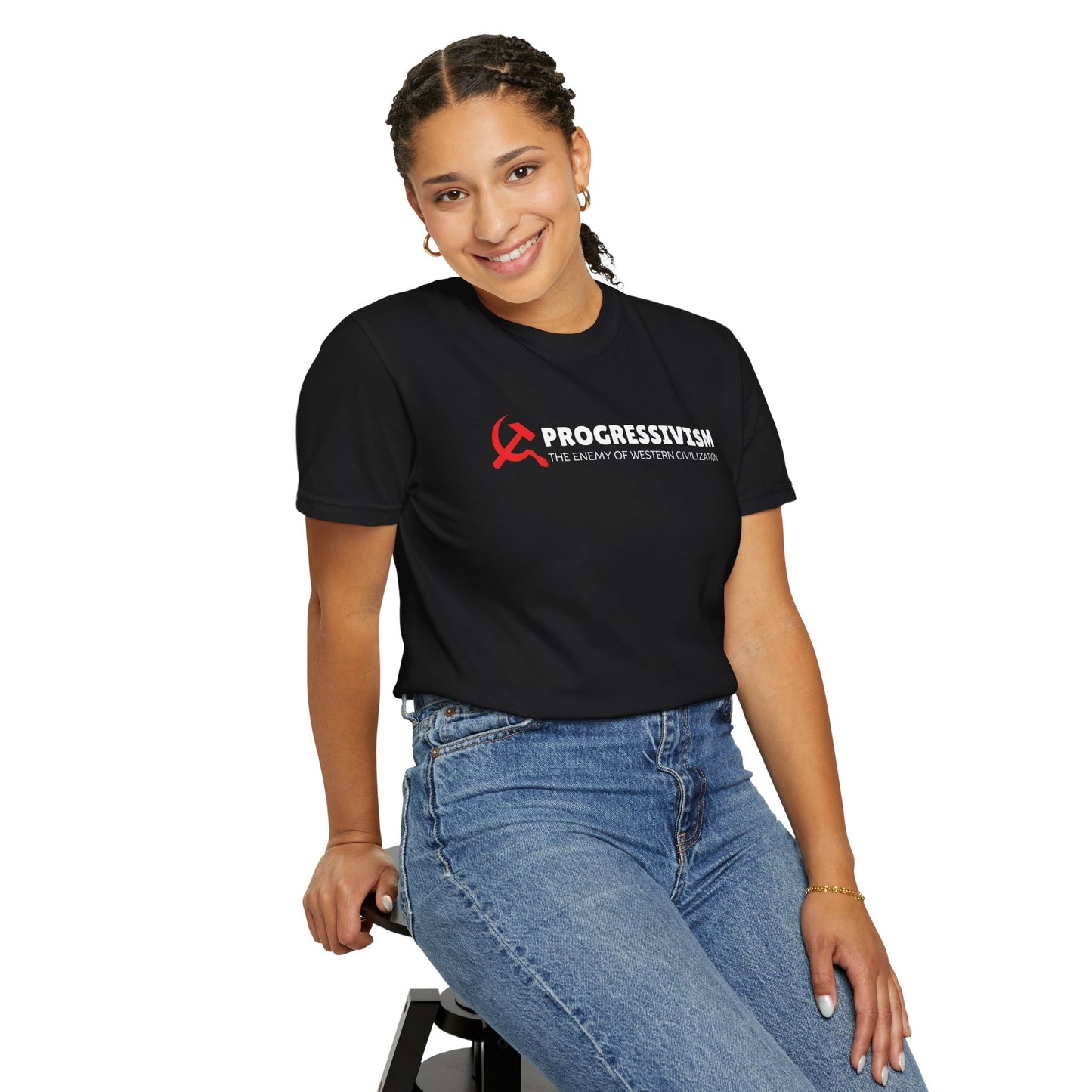 "Progressivism - Enemy of Western Civilization", Unisex T-shirt (Dark Colors)