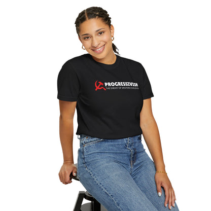 "Progressivism - Enemy of Western Civilization", Unisex T-shirt (Dark Colors)