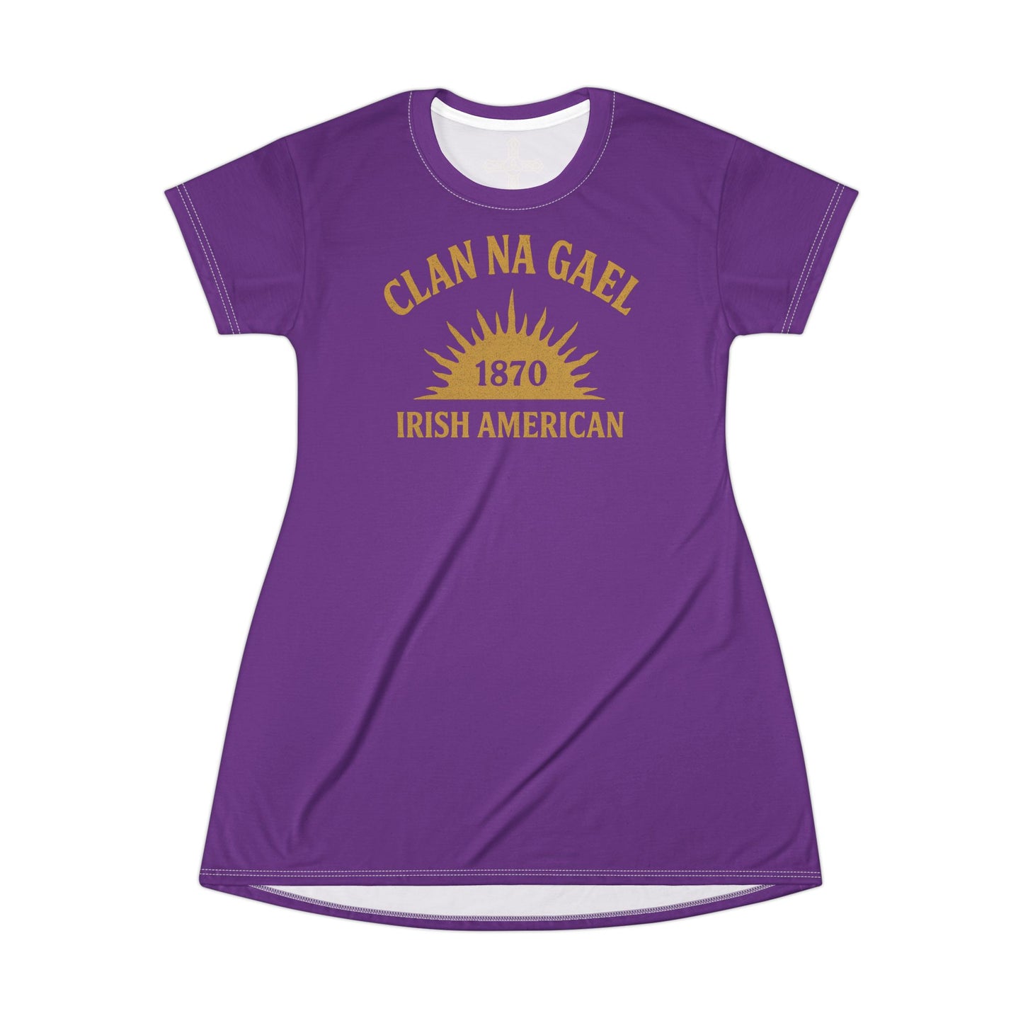 "Clan na Gael - Irish American", T-Shirt Dress (Vesper Violet)