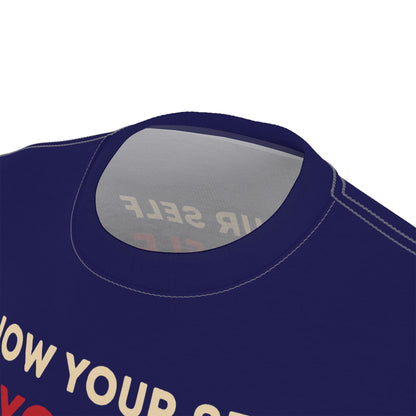 "Know Your Self", Unisex T-shirt (Obsidian Blue)