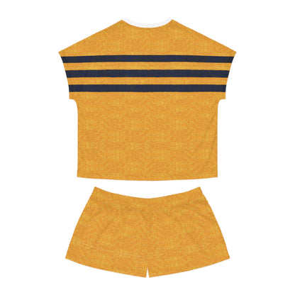 "Triple Ensign", Women's Short Pajama Set (White or Black Collar)