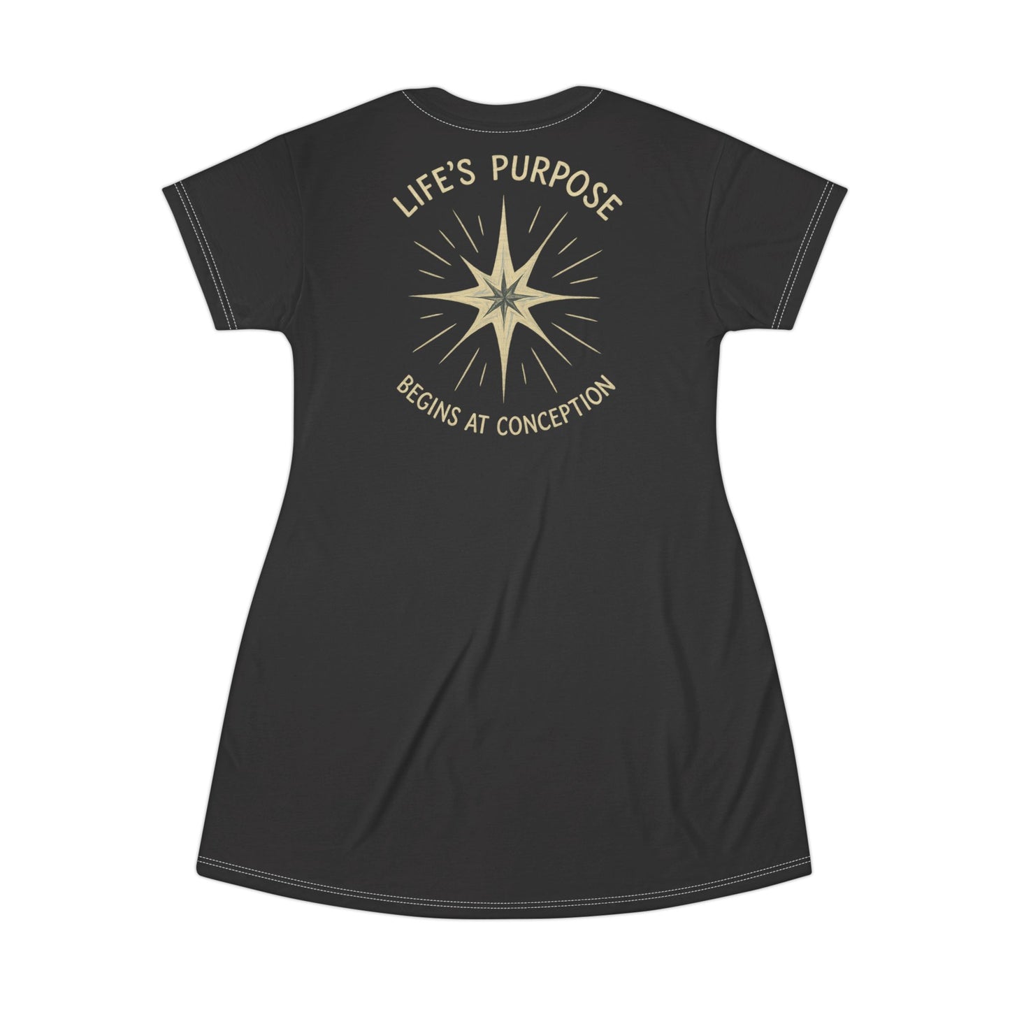 "Life's Purpose Begins at Conception #02", T-Shirt Dress (Lead)