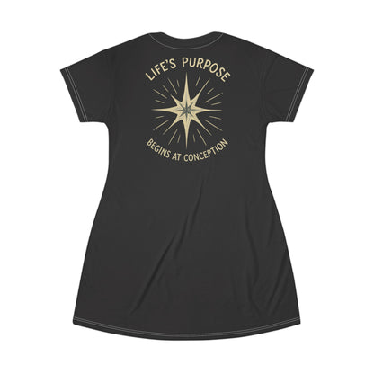 "Life's Purpose Begins at Conception #02", T-Shirt Dress (Lead)
