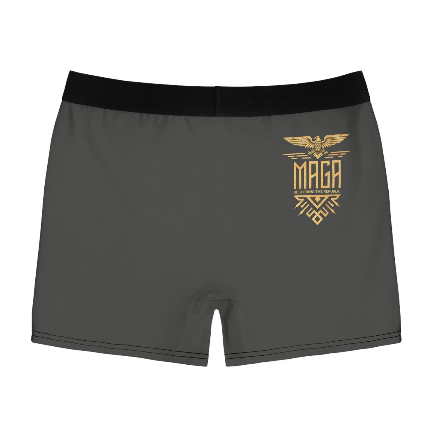 "MAGA Restoring the Republic" #02, Men's Boxer Briefs (Panzer Grey)