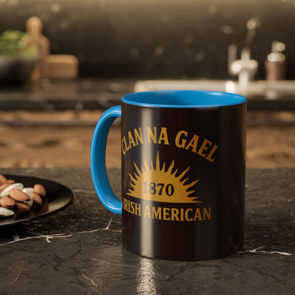 "Clan na Gael - Irish American", Colorful Mugs (11oz, 15oz) (Seal Brown)