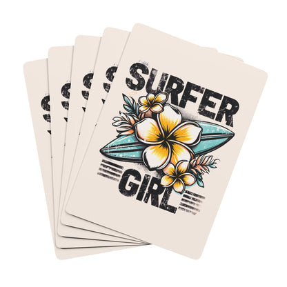 "Surfer Girl" #01, Cultural Playing Cards (Seashell White)