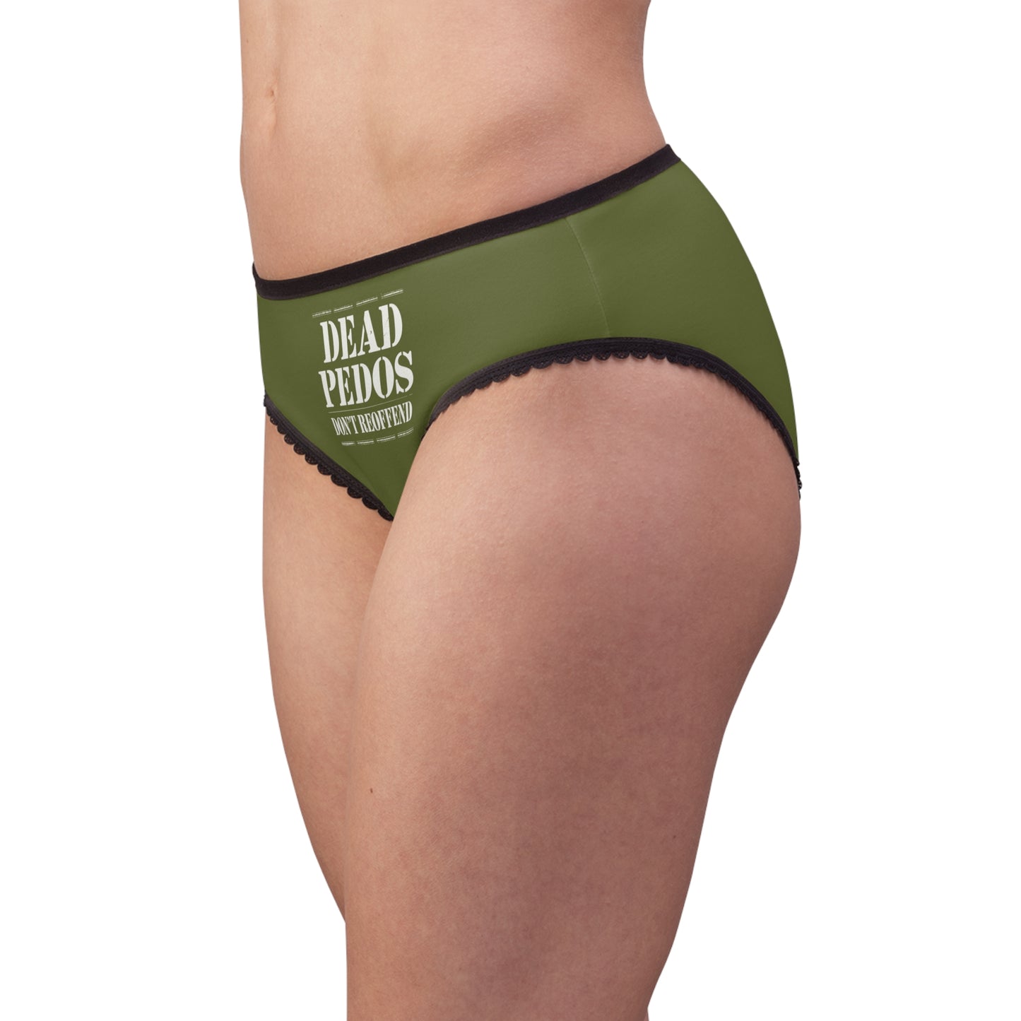 "Dead Pedos Don't Re-Offend", Women's Briefs (Olive Green)