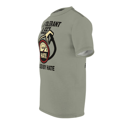 "The Tolerant Left", Unisex T-shirt (Deep Seagrass Grey)