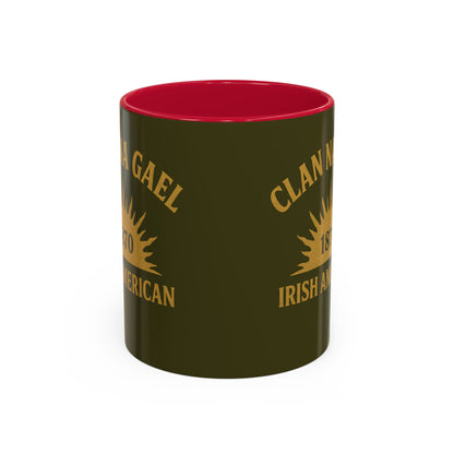 "Clan na Gael - Irish American", Colorful Mugs (11oz, 15oz) (Fianna Green)