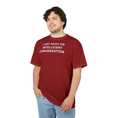 "Intelligent Conversation", Unisex T-shirt (Tanist Red)