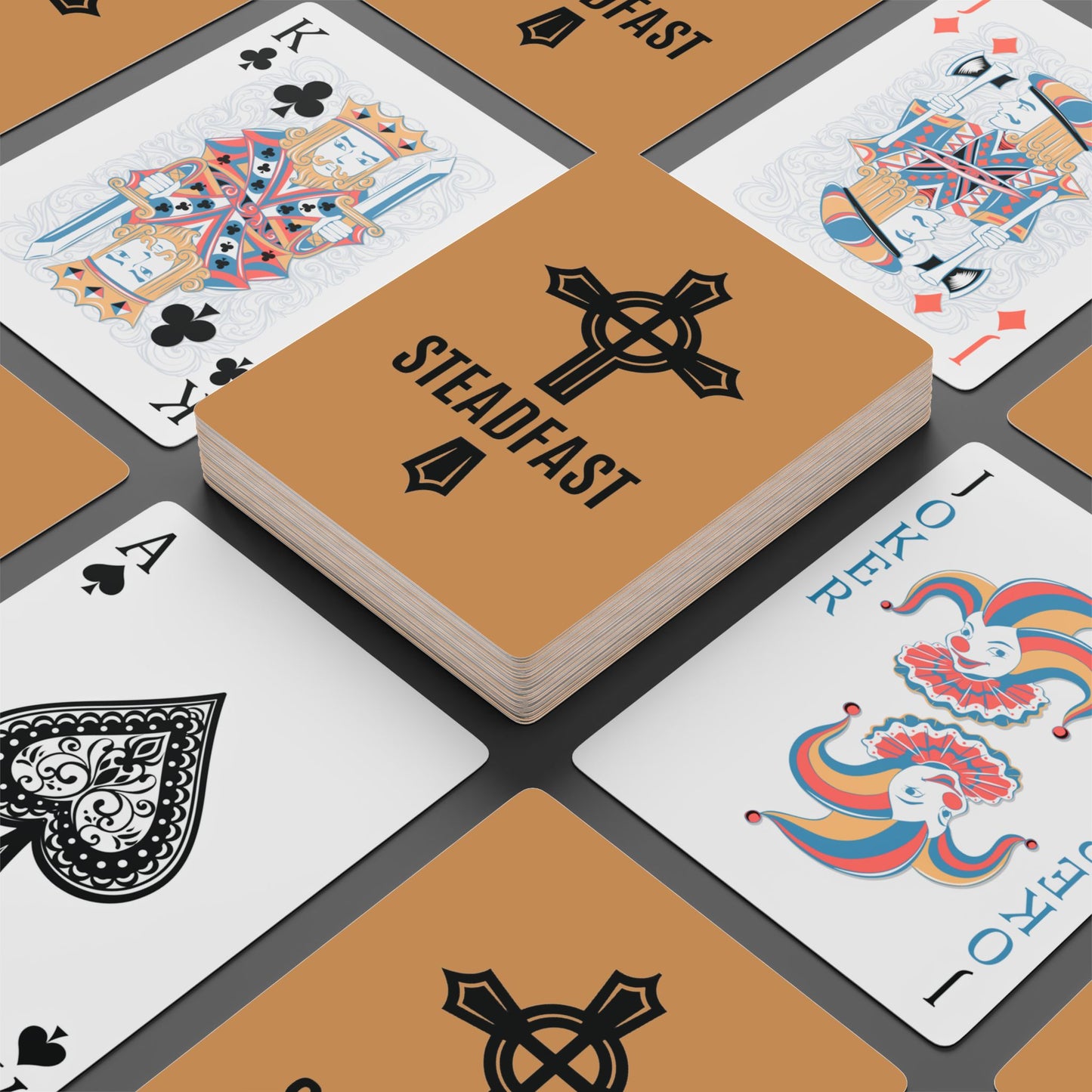 "Steadfast Cross", Christian Playing Cards (Camel Brown)