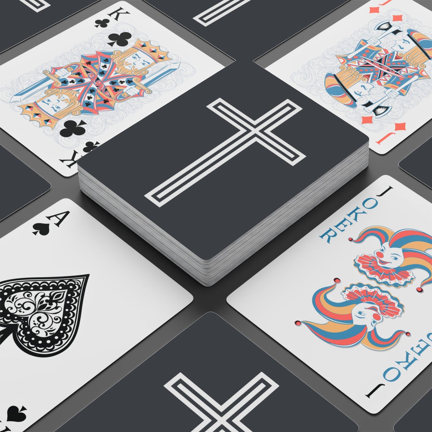 "A Simple Cross", Chrsitian Playing Cards (Hebridean Grey)