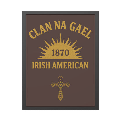 "Clan na Gael - Irish American", Framed Paper Poster (Wild Boar Brown)