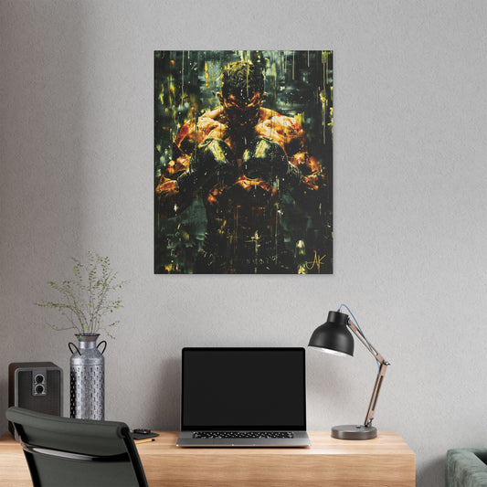 "Pre-Fight Prayer", Classic Stretched Canvas Fine Art Print