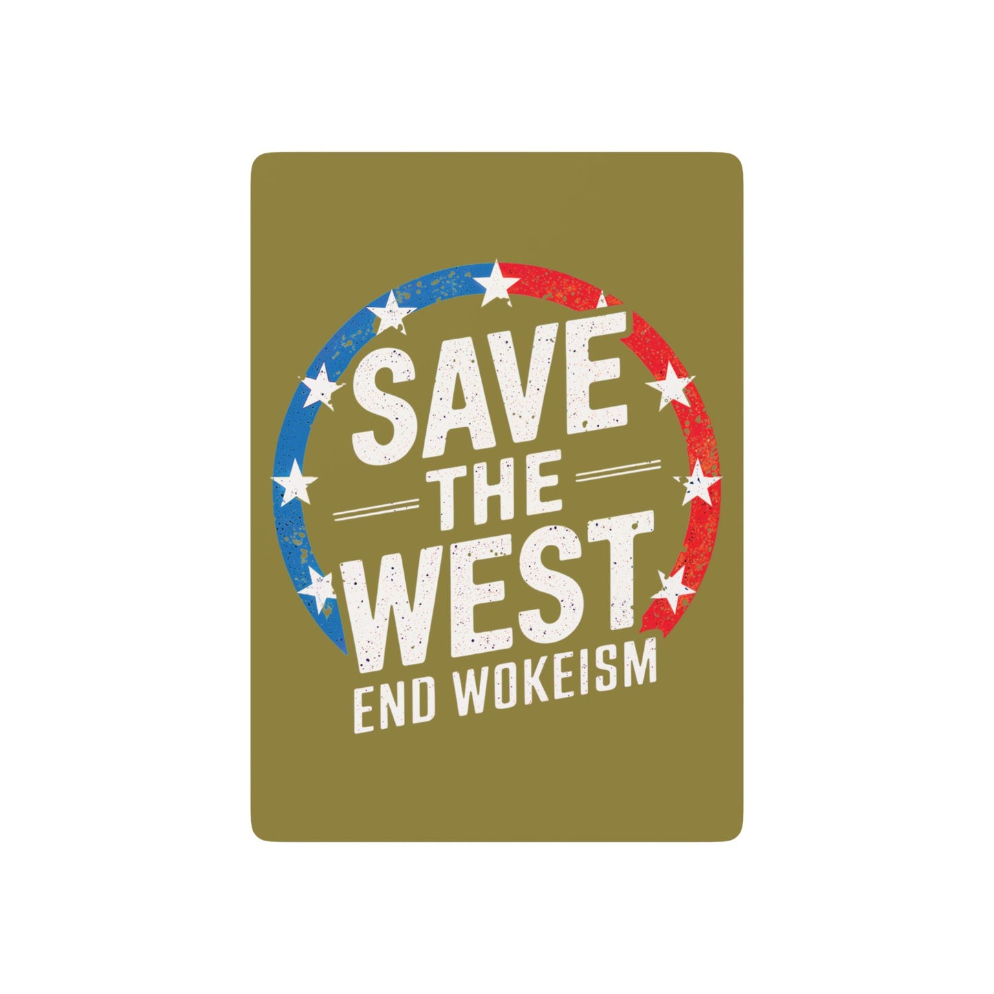 "Save the West - End Wokeism", Cultural Playing Cards (Camouflage Yellow)