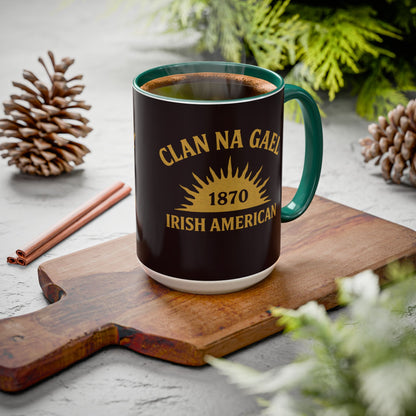 "Clan na Gael - Irish American", Colorful Mugs (11oz, 15oz) (Seal Brown)