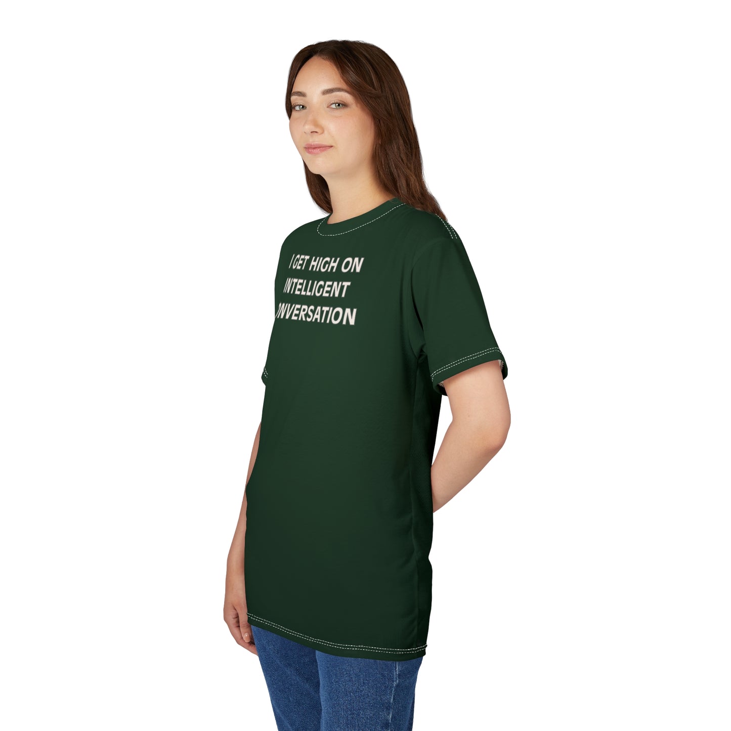 "Intelligent Conversation", Unisex T-shirt (Fenian Green)