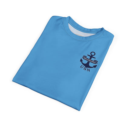 "USN Anchor", Unisex T-shirt (Atlantic Sky)