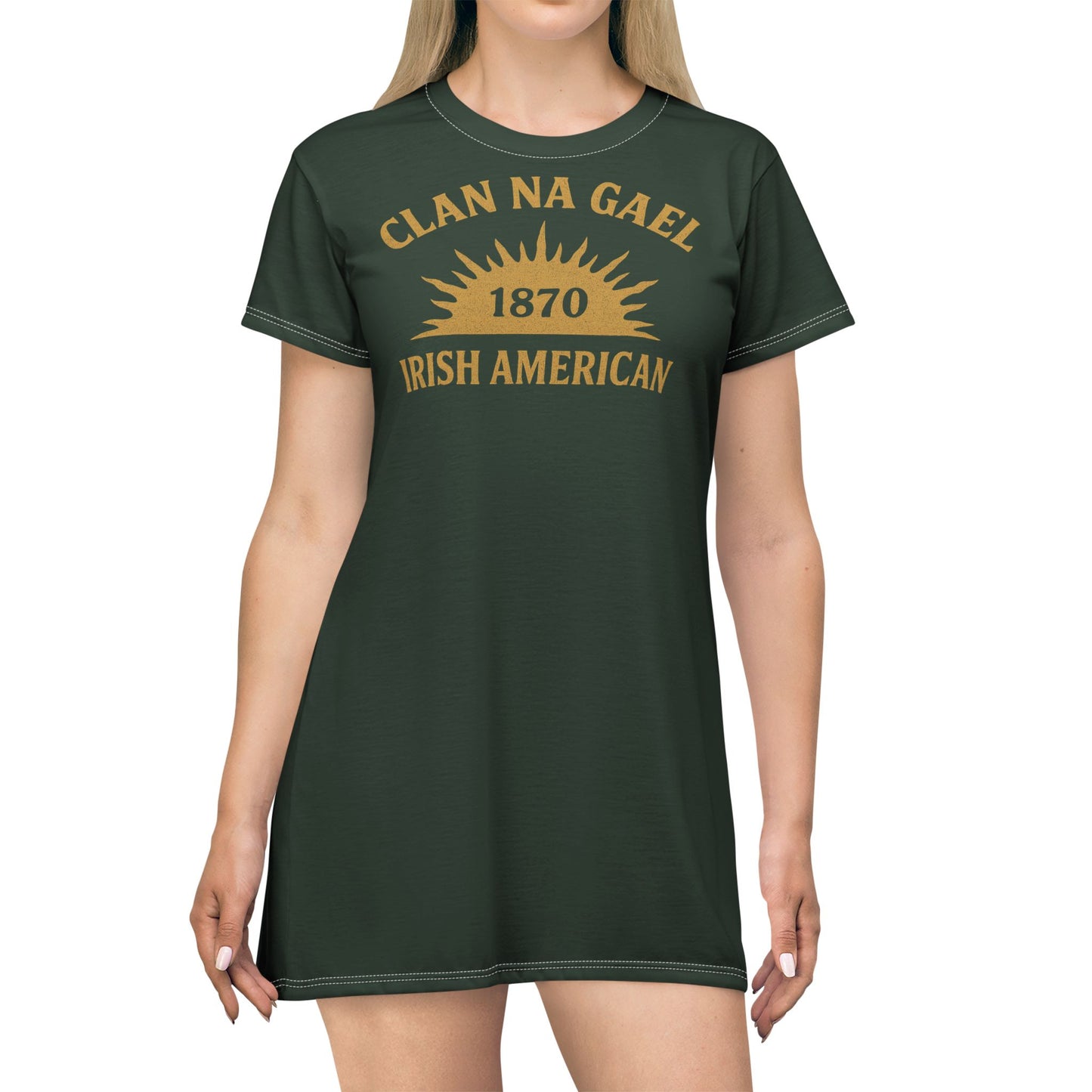 "Clan na Gael - Irish American", T-Shirt Dress (Fenian Green)