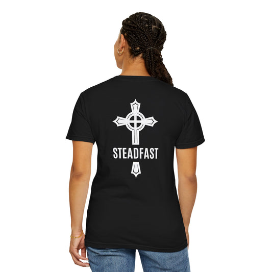 "Steadfast Cross in White", Unisex T-shirt