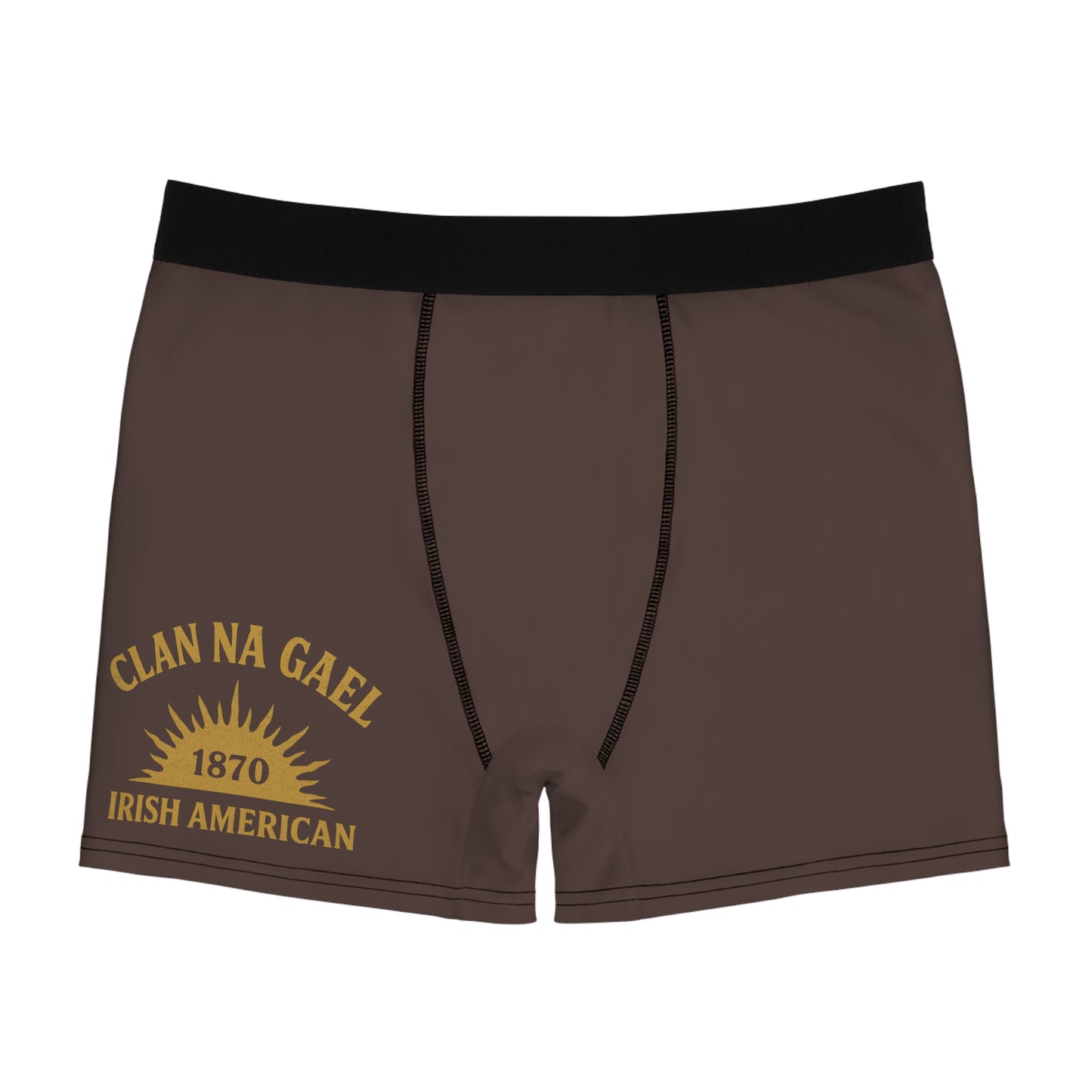 "Clan na Gael - Irish American", Men's Boxer Briefs (Wild Boar Brown)