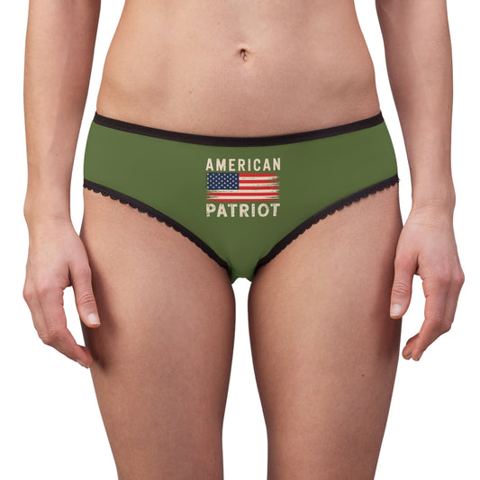 "American Patriot" with Flag #02, Women's Briefs (Kangaroo-Bush)