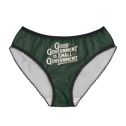 "Good Government is Small Government", Women's Briefs (Monsoon Green)