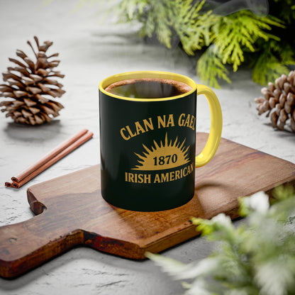 "Clan na Gael - Irish American", Colorful Mugs (11oz, 15oz) (Túath Green)