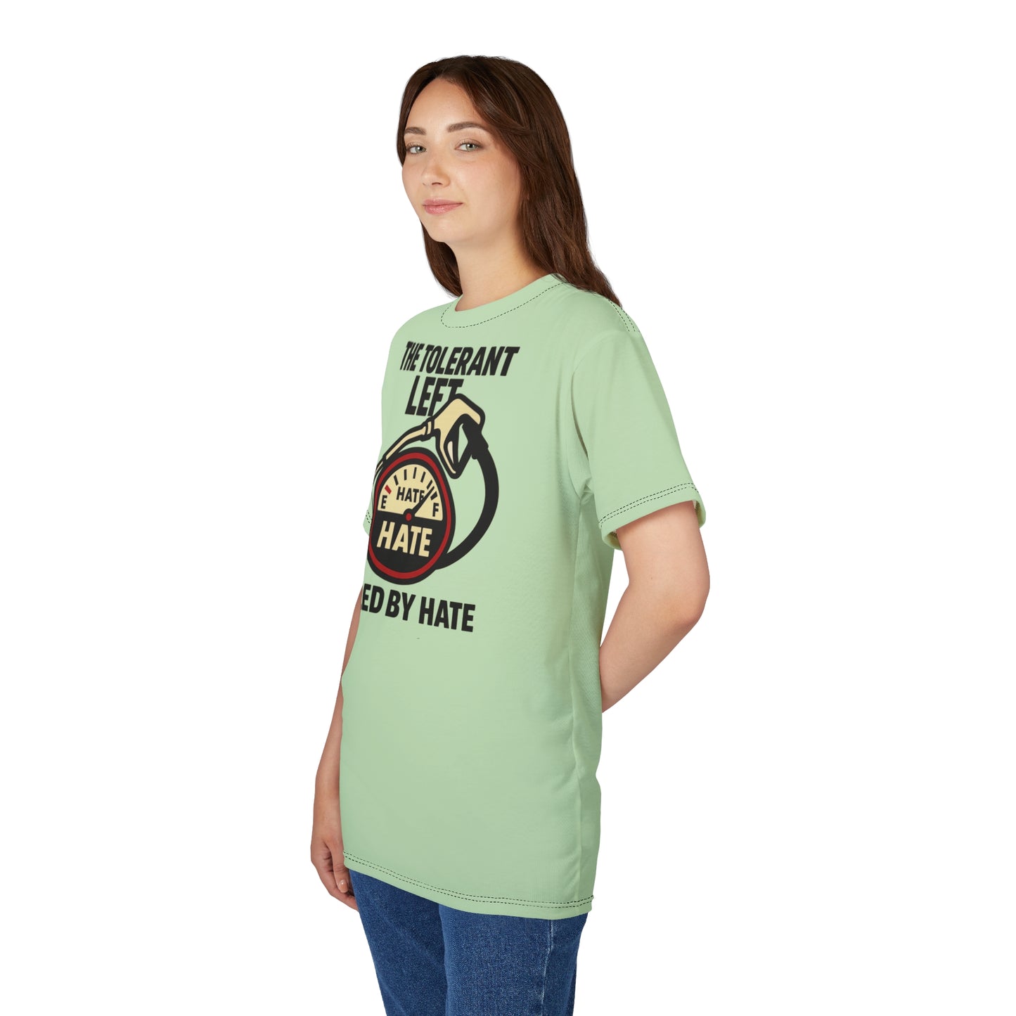 "The Tolerant Left", Unisex T-shirt (Soft Lime Green)
