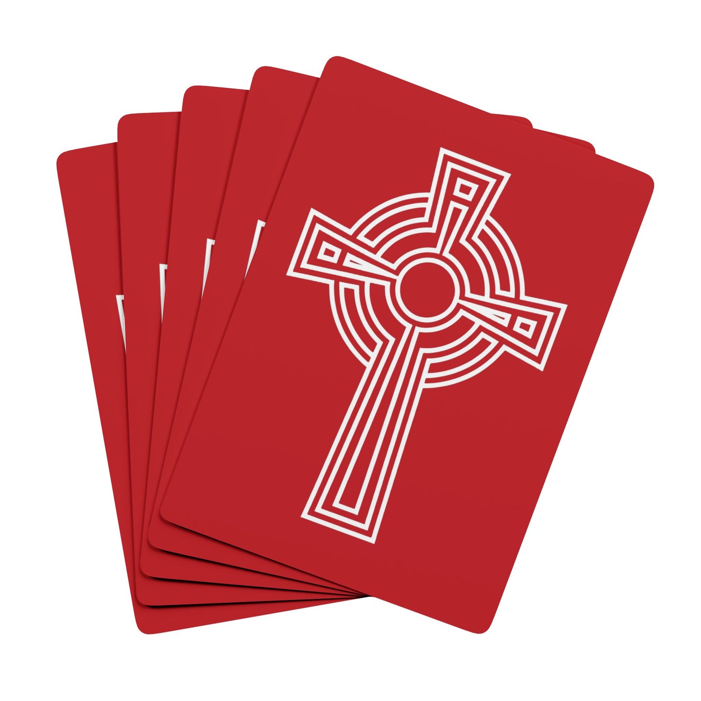 "A Simple High Cross", Christian Playing Cards (Flame Scarlet)